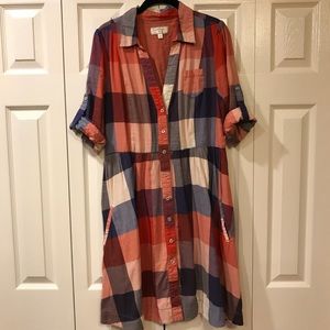 Anthropologie Moulinette Souers Plaid Shirtdress